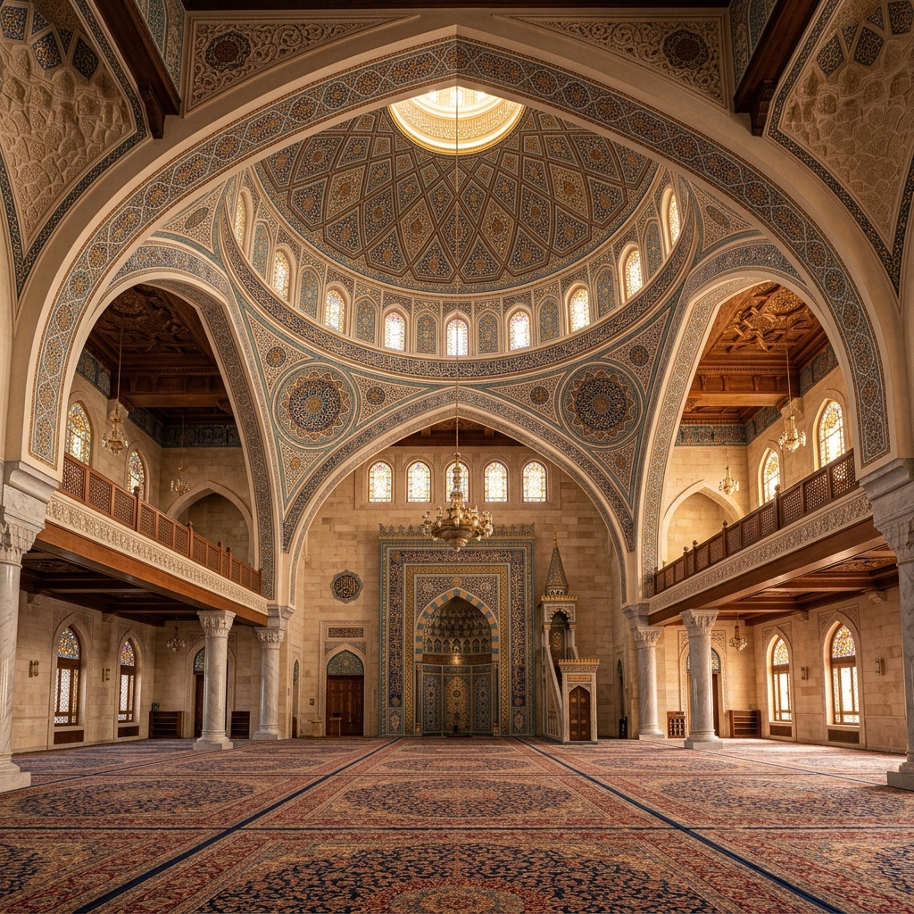 Peaceful interior of Masjid Alsaleh prayer hall
